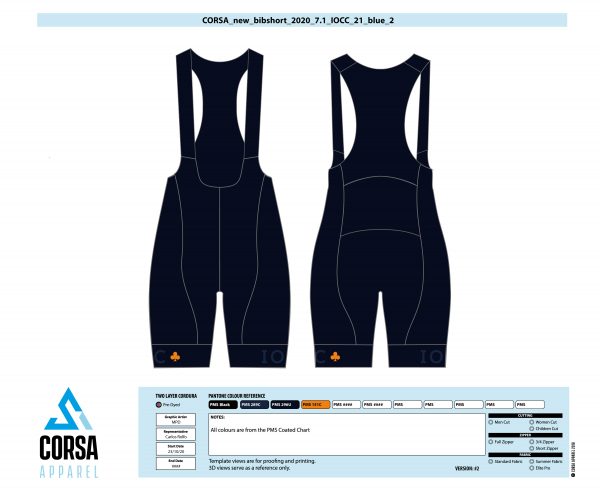 IOCC Pro Blue Men's Bibshorts